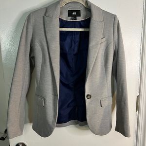 H&M Light Grey Blazer - Size 2 - Lightly Worn